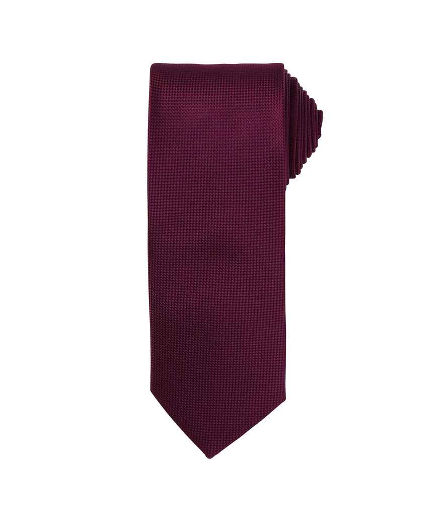 Premier Micro Waffle Tie in ONE Aubergine by Premier — Custom branded clothing by Print Press, featuring premium embroidery produced in our specialist print lab in the UK.