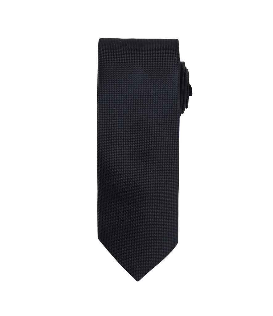 Premier Micro Waffle Tie in ONE Black by Premier — Custom branded clothing by Print Press, featuring premium embroidery produced in our specialist print lab in the UK.