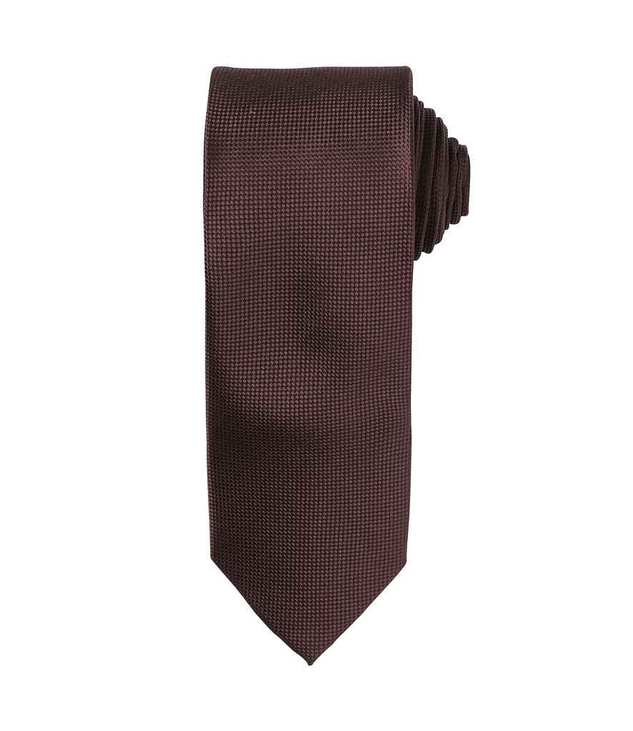 Premier Micro Waffle Tie in ONE Brown by Premier — Custom branded clothing by Print Press, featuring premium embroidery produced in our specialist print lab in the UK.