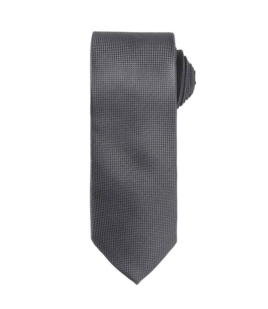 Premier Micro Waffle Tie in ONE Dark Grey by Premier — Custom branded clothing by Print Press, featuring premium embroidery produced in our specialist print lab in the UK.