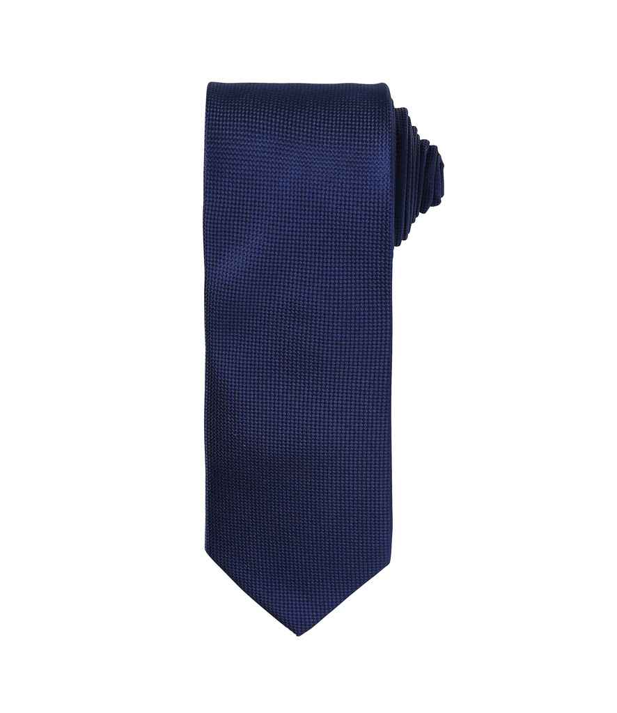 Premier Micro Waffle Tie in ONE Navy by Premier — Custom branded clothing by Print Press, featuring premium embroidery produced in our specialist print lab in the UK.