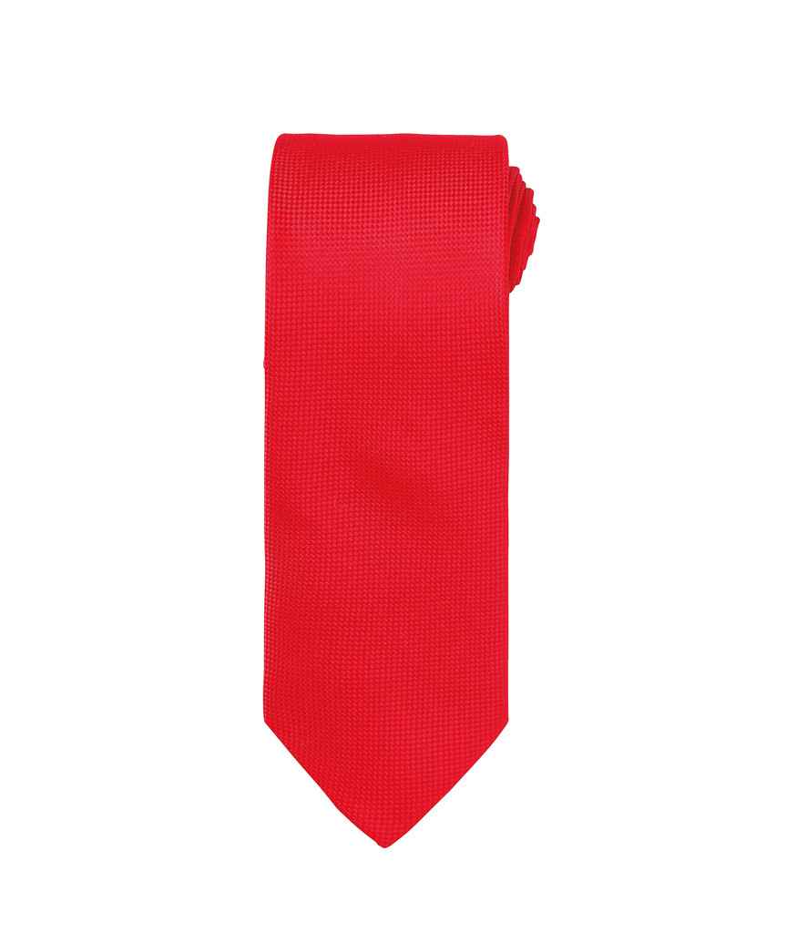 Premier Micro Waffle Tie in ONE Red by Premier — Custom branded clothing by Print Press, featuring premium embroidery produced in our specialist print lab in the UK.