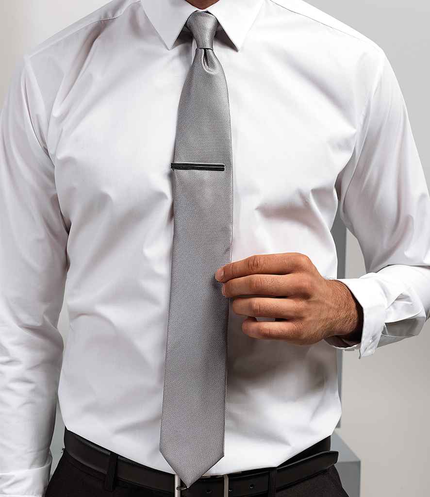 Premier Micro Waffle Tie in ONE Silver by Premier — Custom branded clothing by Print Press, featuring premium embroidery produced in our specialist print lab in the UK.