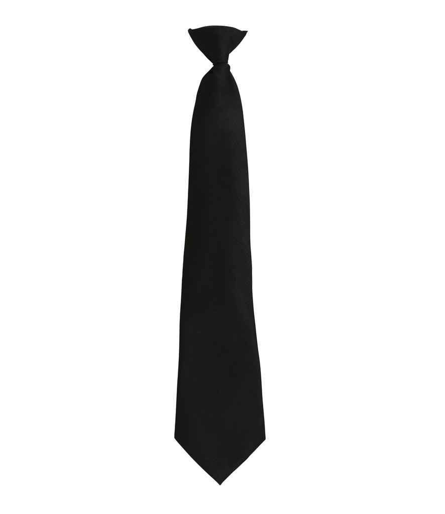 Premier 'Colours' Fashion Clip Tie in ONE Black by Premier — Custom branded clothing by Print Press, featuring premium embroidery produced in our specialist print lab in the UK.