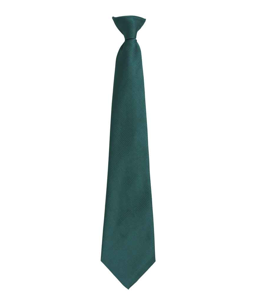 Premier 'Colours' Fashion Clip Tie in ONE Bottle Green by Premier — Custom branded clothing by Print Press, featuring premium embroidery produced in our specialist print lab in the UK.