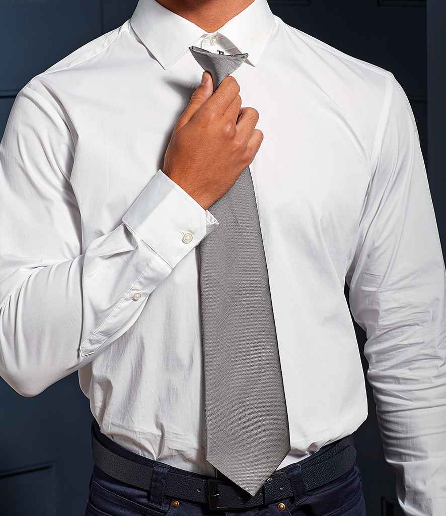 Premier 'Colours' Fashion Clip Tie in ONE Grey by Premier — Custom branded clothing by Print Press, featuring premium embroidery produced in our specialist print lab in the UK.