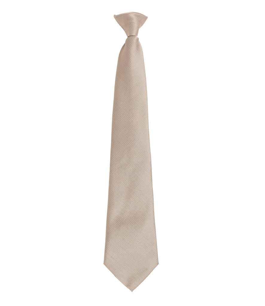 Premier 'Colours' Fashion Clip Tie in ONE Khaki by Premier — Custom branded clothing by Print Press, featuring premium embroidery produced in our specialist print lab in the UK.