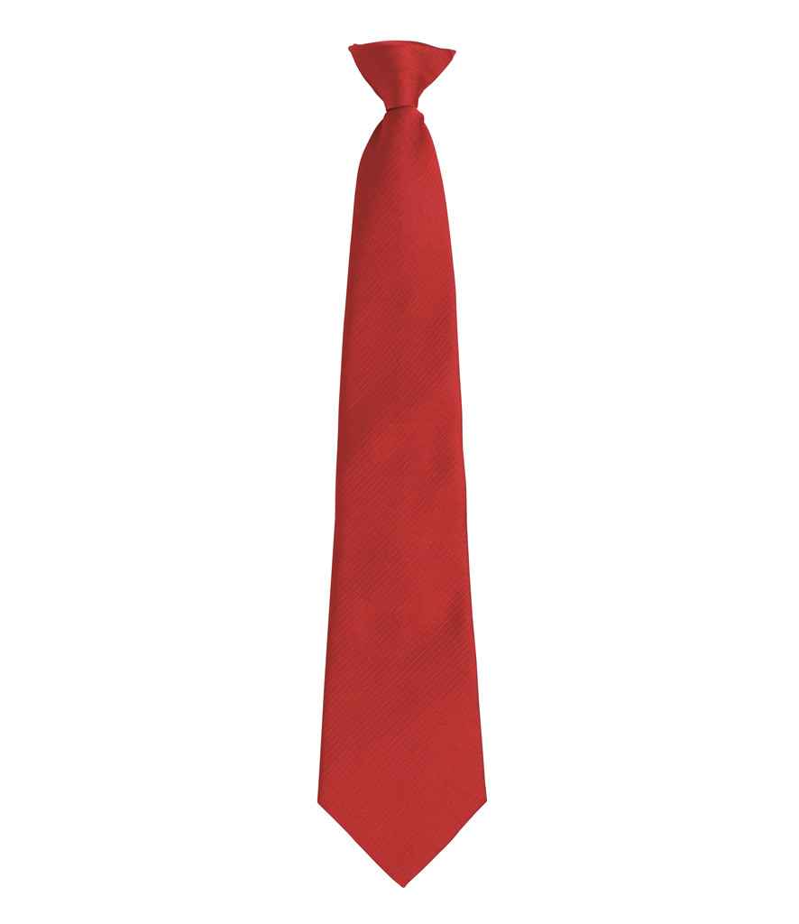 Premier 'Colours' Fashion Clip Tie in ONE Red by Premier — Custom branded clothing by Print Press, featuring premium embroidery produced in our specialist print lab in the UK.
