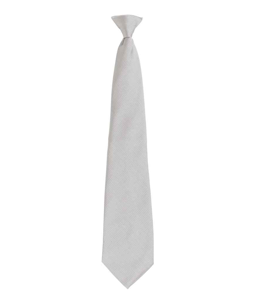 Premier 'Colours' Fashion Clip Tie in ONE Silver by Premier — Custom branded clothing by Print Press, featuring premium embroidery produced in our specialist print lab in the UK.