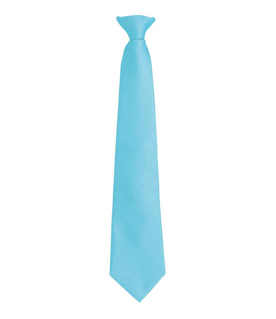 Premier 'Colours' Fashion Clip Tie in ONE Turquoise Blue by Premier — Custom branded clothing by Print Press, featuring premium embroidery produced in our specialist print lab in the UK.
