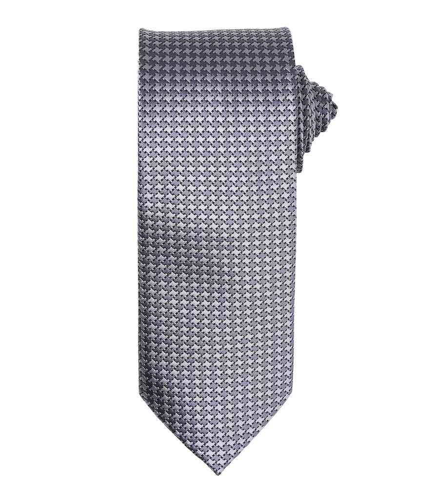 Premier Puppy Tooth Tie in ONE Silver by Premier — Custom branded clothing by Print Press, featuring premium embroidery produced in our specialist print lab in the UK.