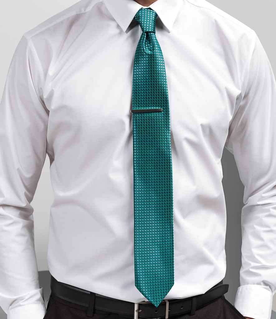 Premier Puppy Tooth Tie in ONE Turquoise Blue by Premier — Custom branded clothing by Print Press, featuring premium embroidery produced in our specialist print lab in the UK.