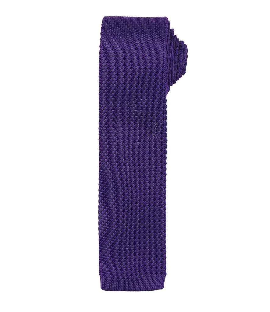 Premier Slim Knitted Tie in ONE Purple by Premier — Custom branded clothing by Print Press, featuring premium embroidery produced in our specialist print lab in the UK.