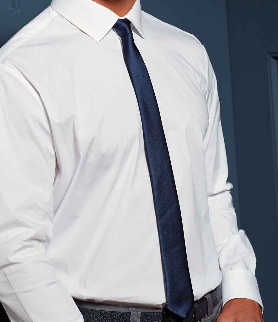Premier Slim Tie in ONE Navy by Premier — Custom branded clothing by Print Press, featuring premium embroidery produced in our specialist print lab in the UK.