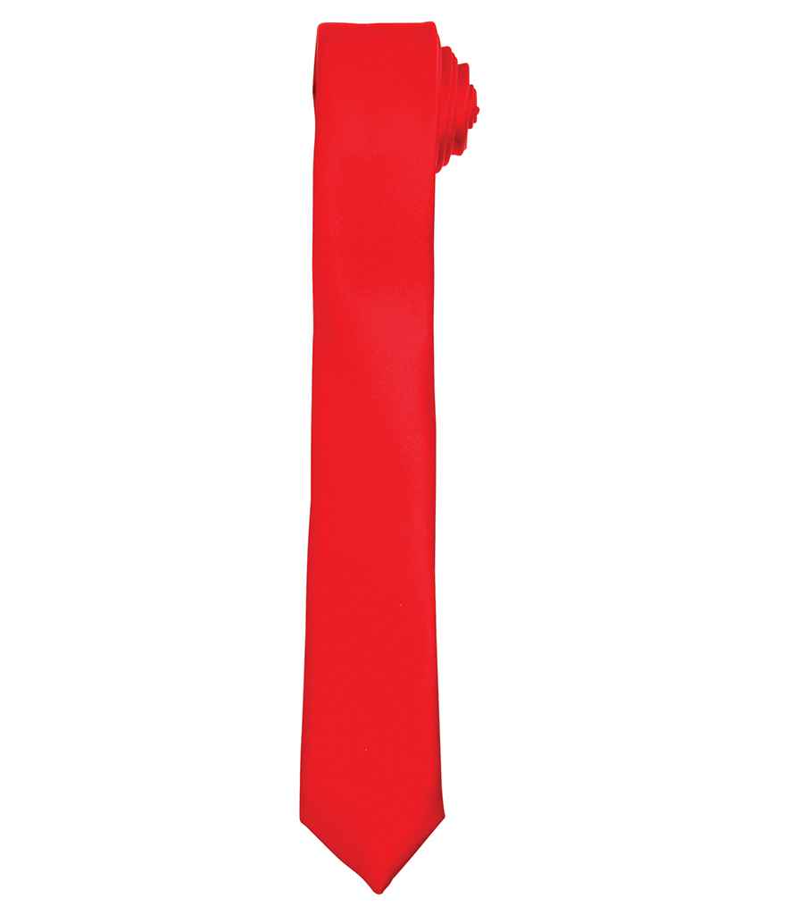 Premier Slim Tie in ONE Red by Premier — Custom branded clothing by Print Press, featuring premium embroidery produced in our specialist print lab in the UK.
