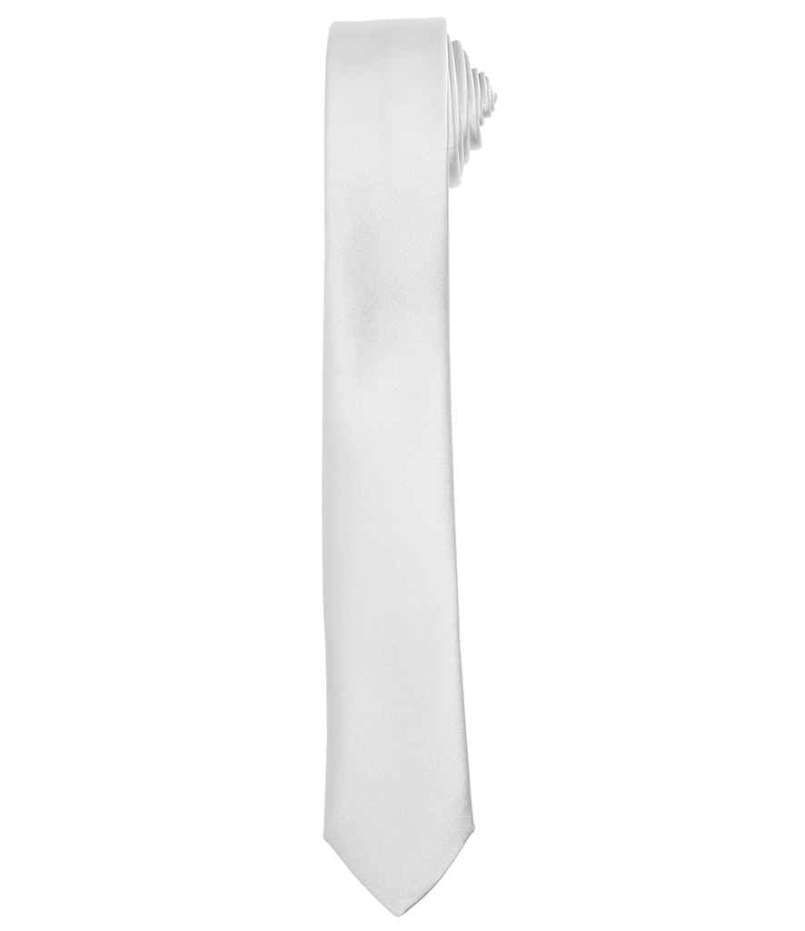Premier Slim Tie in ONE Silver by Premier — Custom branded clothing by Print Press, featuring premium embroidery produced in our specialist print lab in the UK.