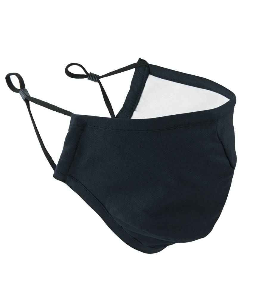 Premier Washable 3-Layer Face Mask with Carbon Filter Option in ONE Black by Premier — Custom branded clothing by Print Press, featuring premium embroidery produced in our specialist print lab in the UK.