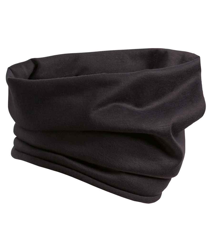 Premier Snood Face Covering in ONE Black by Premier — Custom branded clothing by Print Press, featuring premium embroidery produced in our specialist print lab in the UK.