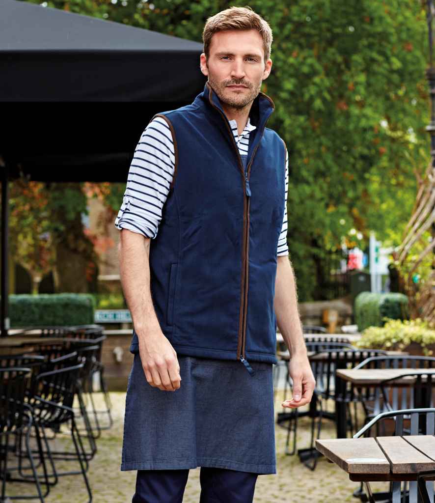 Premier Artisan Fleece Gilet in Navy Brown by Premier — Custom branded clothing by Print Press, featuring premium embroidery produced in our specialist print lab in the UK.