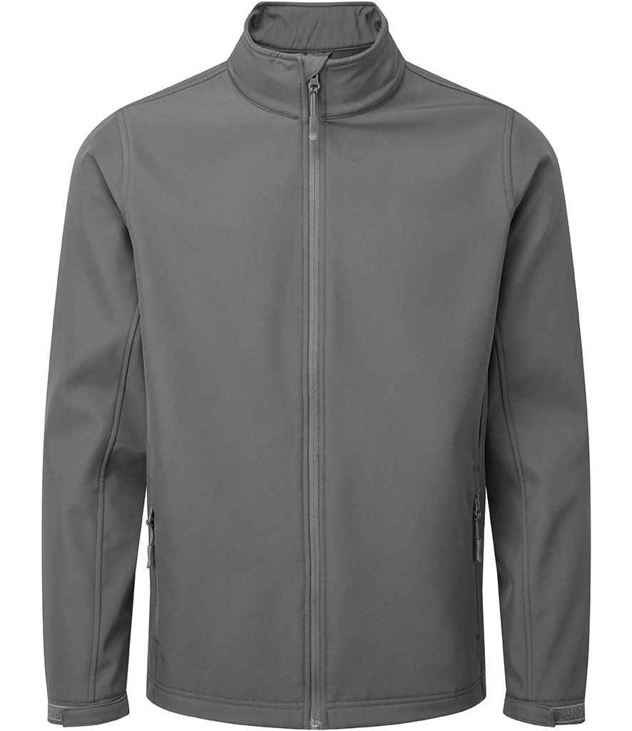Premier Windchecker® Printable and Recycled Soft Shell Jacket in Dark Grey by Premier — Custom branded clothing by Print Press, featuring premium embroidery produced in our specialist print lab in the UK.