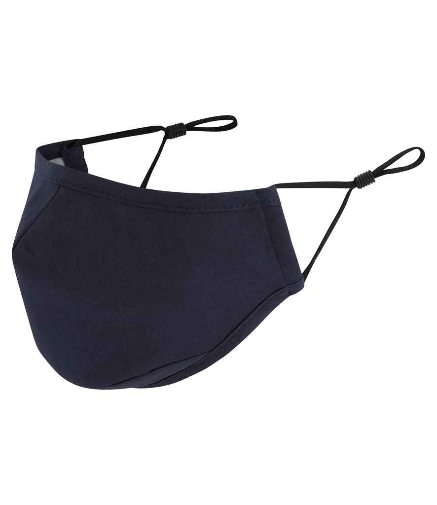 Premier HeiQ Viroblock 3-Layer Face Mask in ONE Navy by Premier — Custom branded clothing by Print Press, featuring premium embroidery produced in our specialist print lab in the UK.