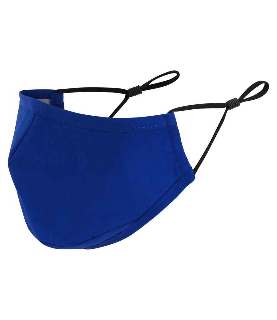Premier HeiQ Viroblock 3-Layer Face Mask in ONE Royal Blue by Premier — Custom branded clothing by Print Press, featuring premium embroidery produced in our specialist print lab in the UK.