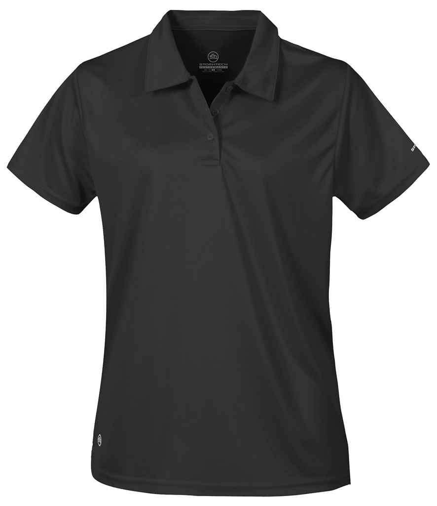Stormtech Ladies Apollo H2X-DRY Polo Shirt in Black by Stormtech — Custom branded clothing by Print Press, featuring premium embroidery produced in our specialist print lab in the UK.