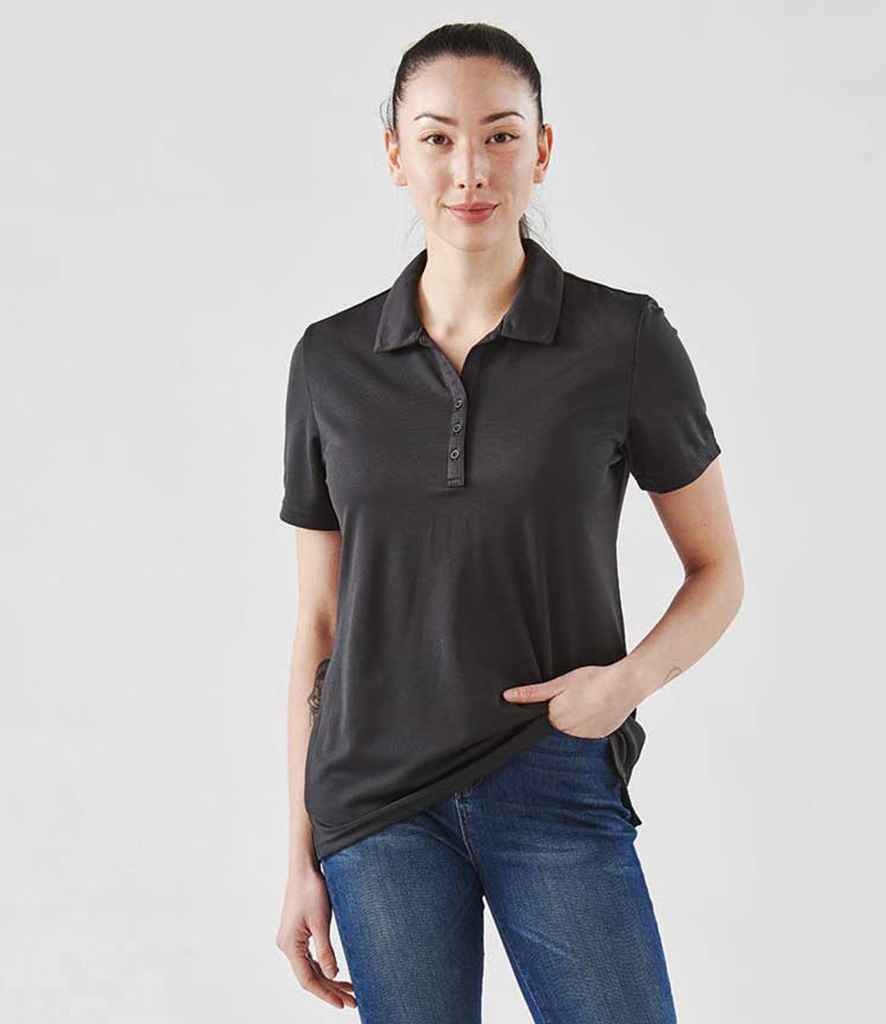 Stormtech Ladies Treeline Performance Polo Shirt in Graphite Grey by Stormtech — Custom branded clothing by Print Press, featuring premium embroidery produced in our specialist print lab in the UK.