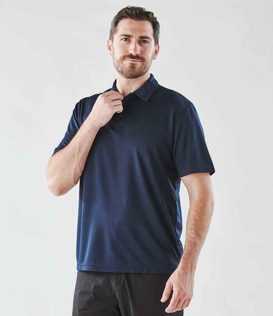 Stormtech Treeline Performance Polo Shirt in S Navy by Stormtech — Custom branded clothing by Print Press, featuring premium embroidery produced in our specialist print lab in the UK.