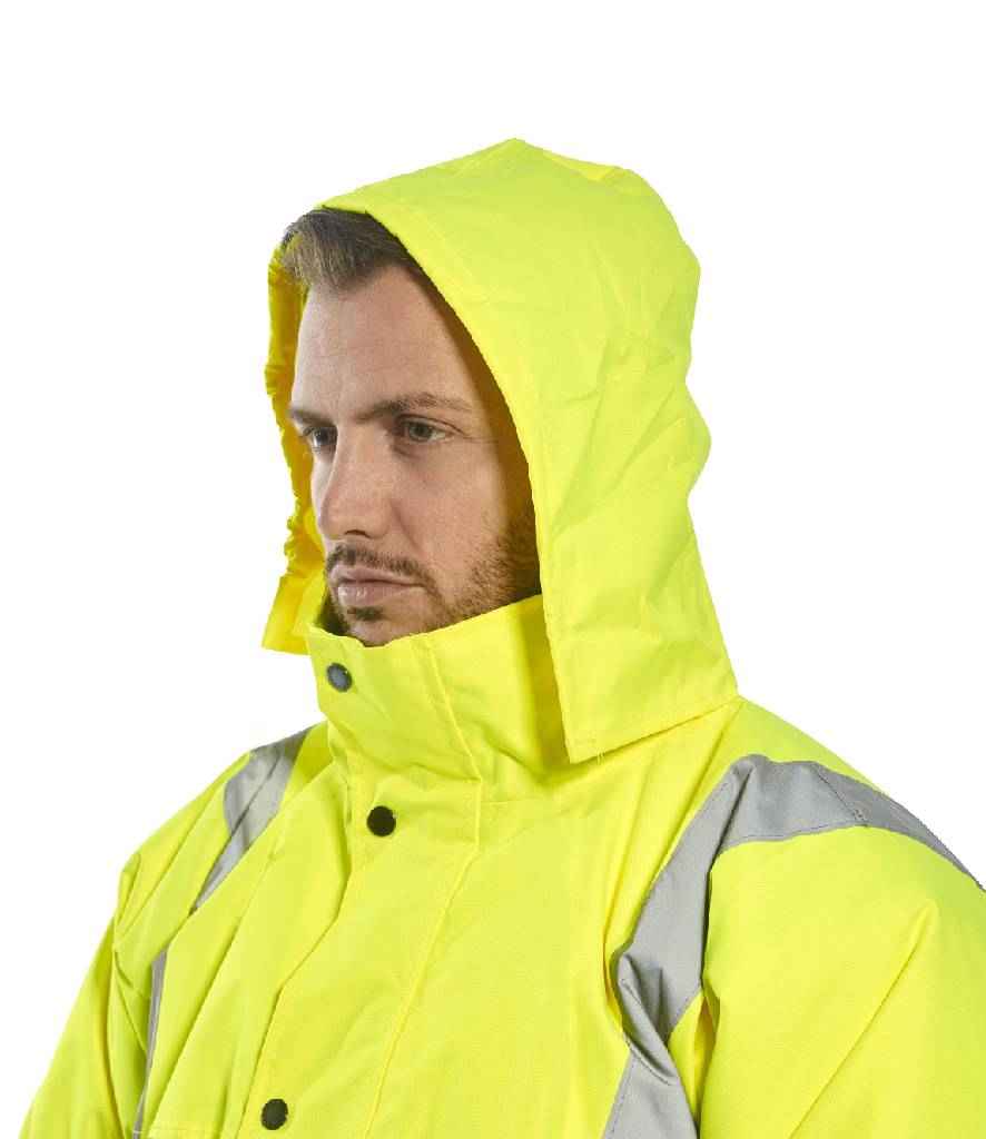 Portwest Hi-Vis Bomber Jacket in by Portwest — Custom branded clothing by Print Press, featuring premium embroidery produced in our specialist print lab in the UK.