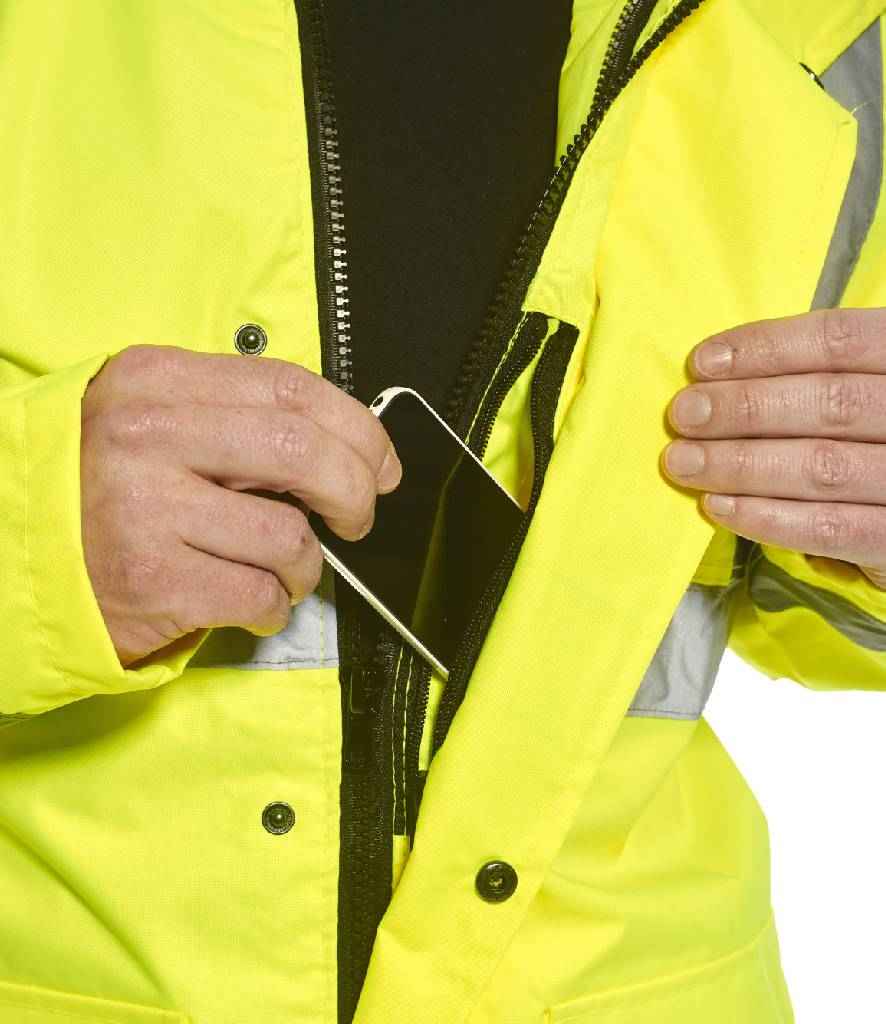 Portwest Hi-Vis 4-in-1 Traffic Jacket in by Portwest — Custom branded clothing by Print Press, featuring premium embroidery produced in our specialist print lab in the UK.