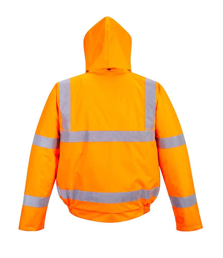 Portwest Hi-Vis GO/RT Bomber Jacket in by Portwest — Custom branded clothing by Print Press, featuring premium embroidery produced in our specialist print lab in the UK.
