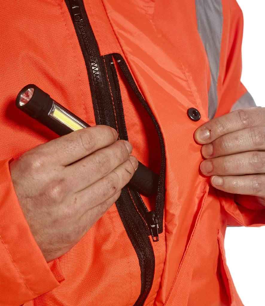 Portwest Hi-Vis GO/RT Bomber Jacket in by Portwest — Custom branded clothing by Print Press, featuring premium embroidery produced in our specialist print lab in the UK.