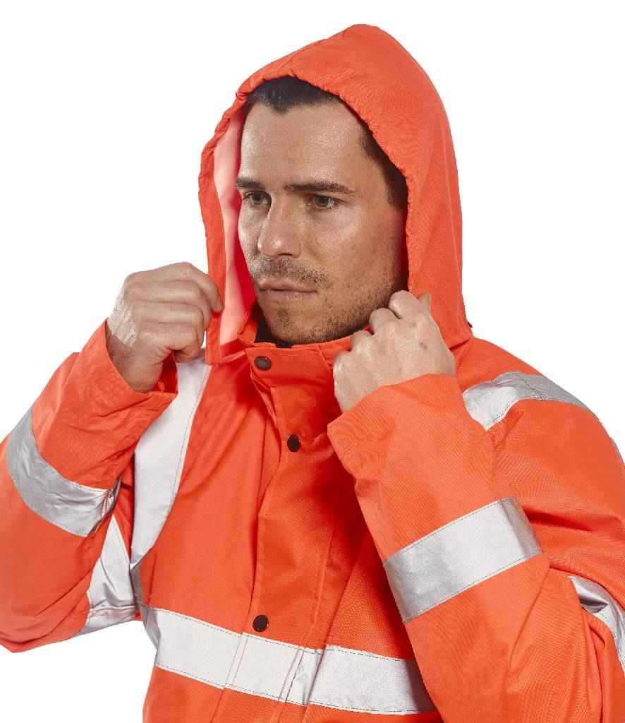 Portwest Hi-Vis GO/RT Bomber Jacket in by Portwest — Custom branded clothing by Print Press, featuring premium embroidery produced in our specialist print lab in the UK.