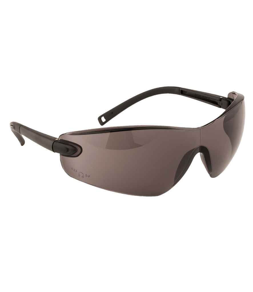 Portwest Profile Safety Spectacles in ONE Smoke by Portwest — Custom branded clothing by Print Press, featuring premium embroidery produced in our specialist print lab in the UK.