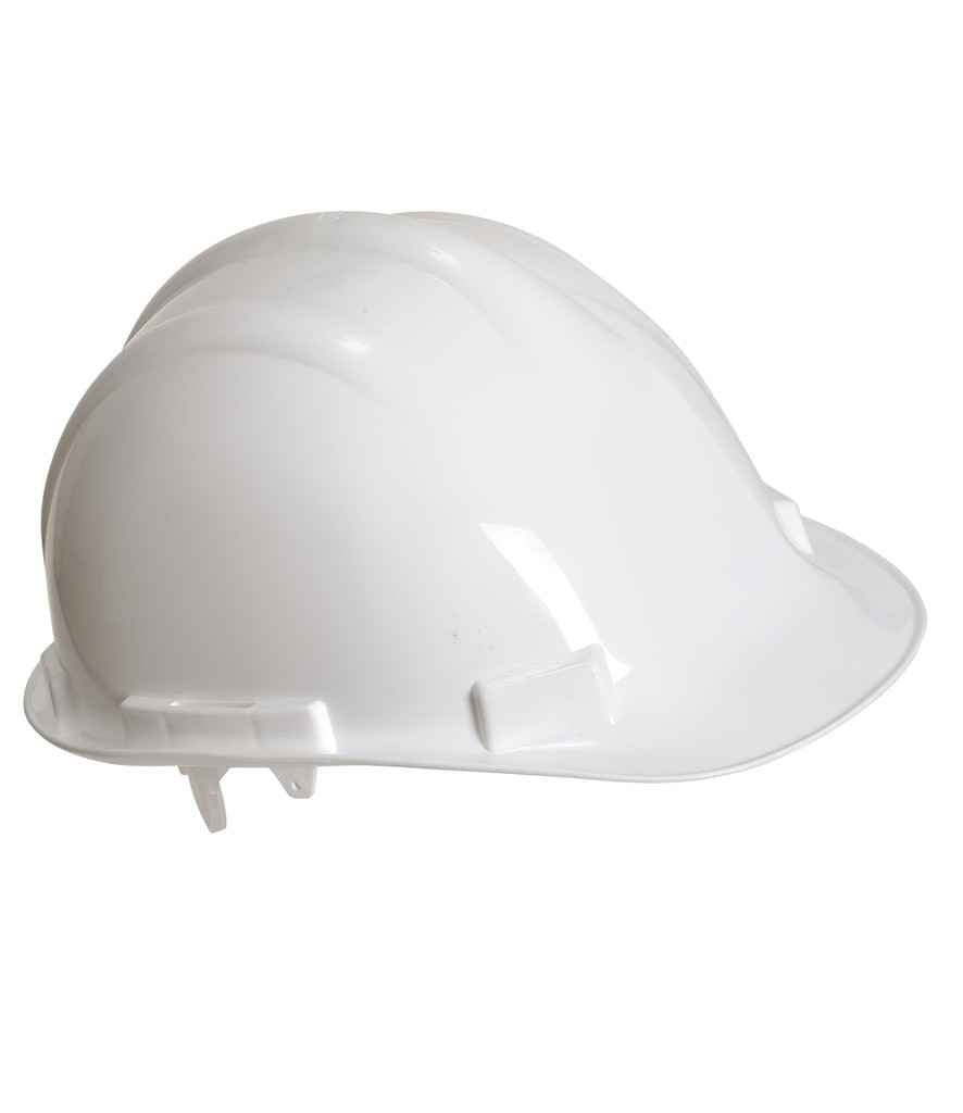 Portwest Endurance Safety Hard Hat in ONE White by Portwest — Custom branded clothing by Print Press, featuring premium embroidery produced in our specialist print lab in the UK.