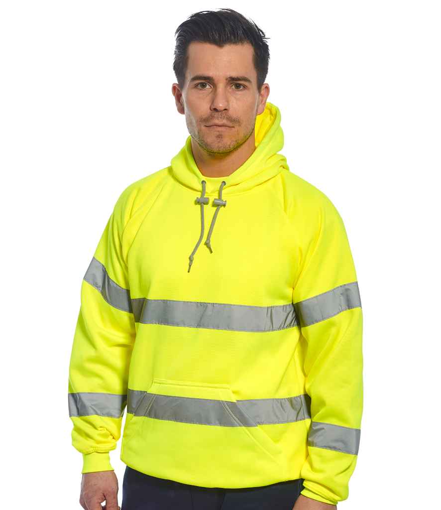 Portwest Hi-Vis Hoodie in Yellow by Portwest — Custom branded clothing by Print Press, featuring premium embroidery produced in our specialist print lab in the UK.
