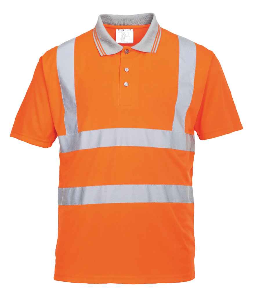 Portwest Hi-Vis Polo Shirt in Orange by Portwest — Custom branded clothing by Print Press, featuring premium embroidery produced in our specialist print lab in the UK.