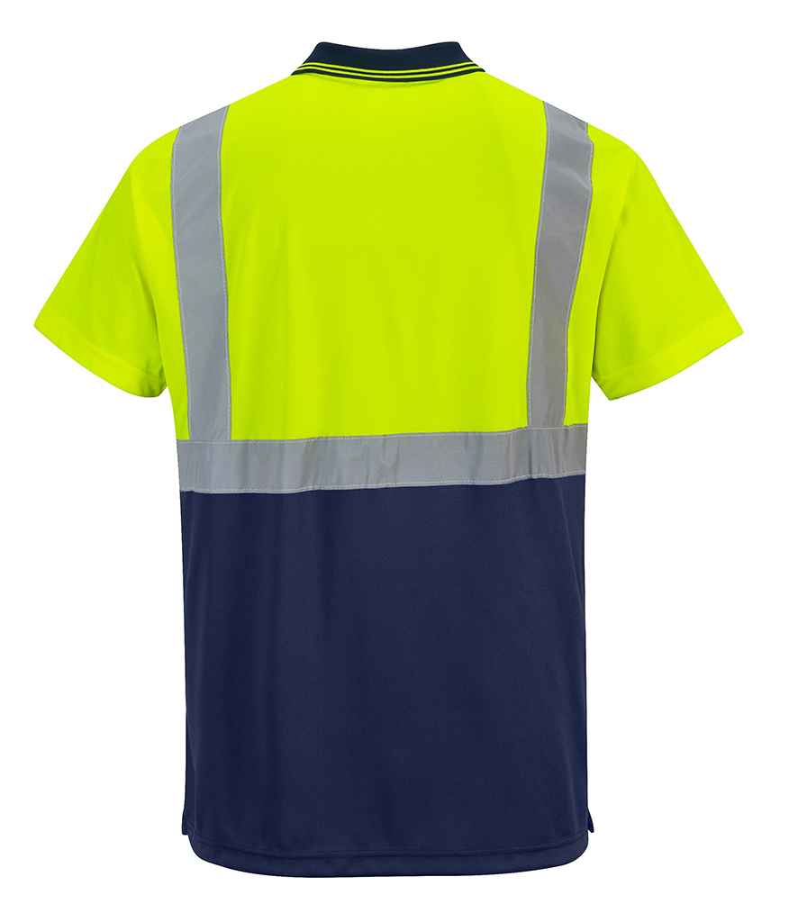 Portwest Hi-Vis Two Tone Polo Shirt in by Portwest — Custom branded clothing by Print Press, featuring premium embroidery produced in our specialist print lab in the UK.