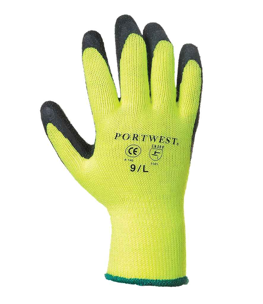 Portwest Thermal Grip Gloves in Yellow by Portwest — Custom branded clothing by Print Press, featuring premium embroidery produced in our specialist print lab in the UK.