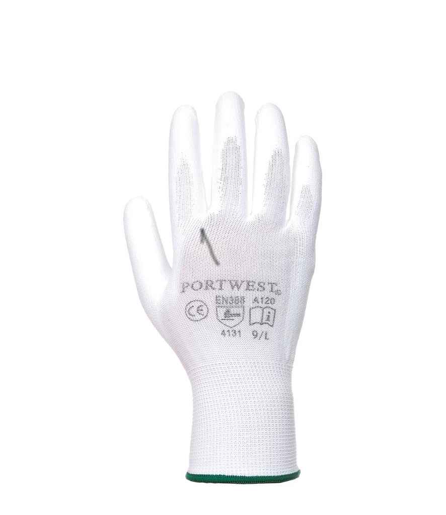 Portwest PU Palm Gloves in White by Portwest — Custom branded clothing by Print Press, featuring premium embroidery produced in our specialist print lab in the UK.