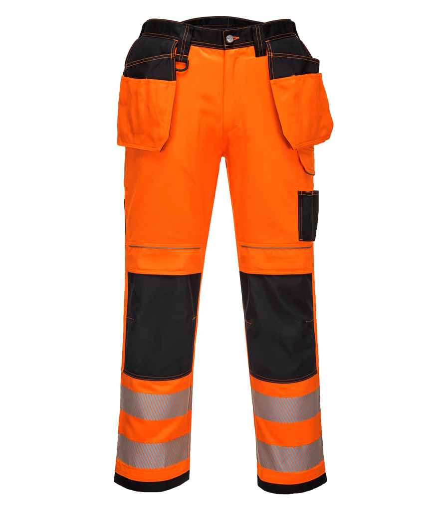 Portwest PW3 Hi-Vis Trousers in R Orange Black by Portwest — Custom branded clothing by Print Press, featuring premium embroidery produced in our specialist print lab in the UK.