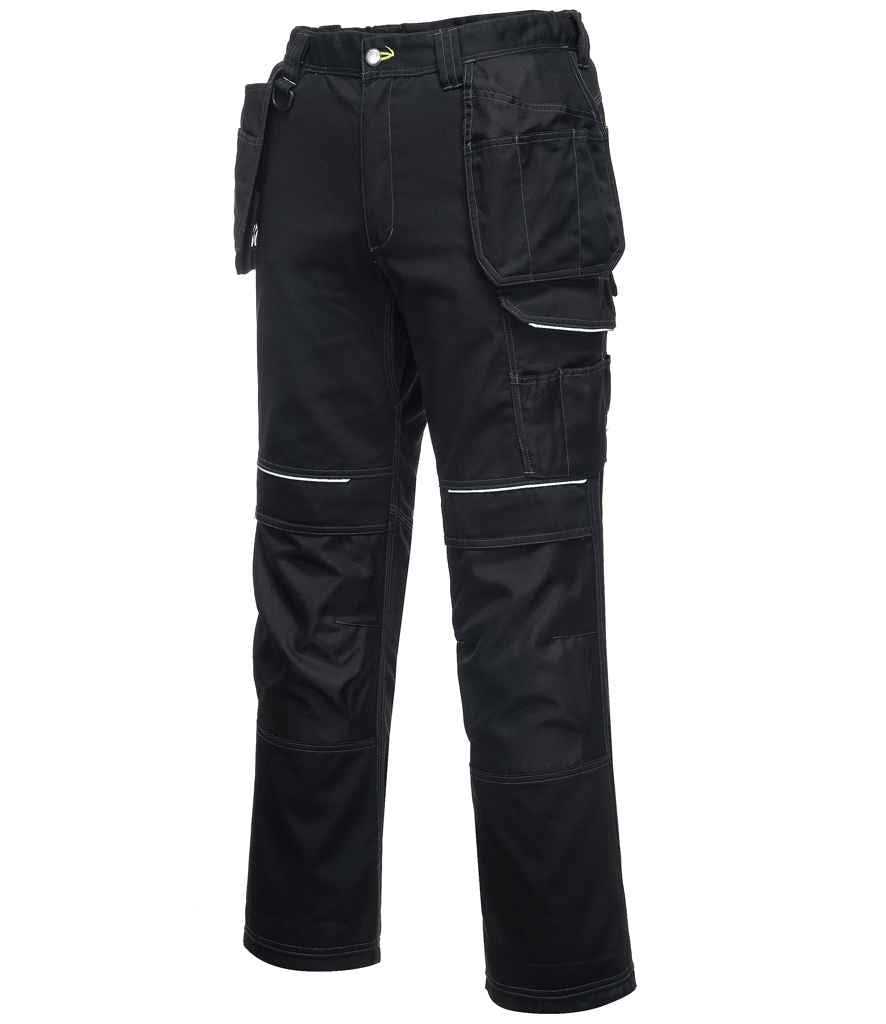 Portwest PW3 Stretch Holster Trousers in 30 R Black by Portwest — Custom branded clothing by Print Press, featuring premium embroidery produced in our specialist print lab in the UK.