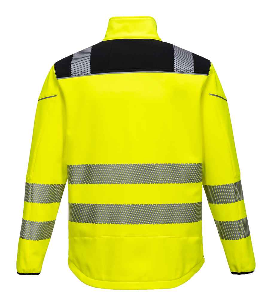 Portwest PW3 Hi-Vis Soft Shell Jacket in by Portwest — Custom branded clothing by Print Press, featuring premium embroidery produced in our specialist print lab in the UK.