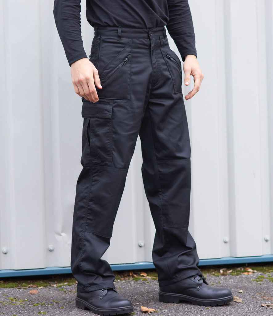 Portwest Action Trousers in Black by Portwest — Custom branded clothing by Print Press, featuring premium embroidery produced in our specialist print lab in the UK.