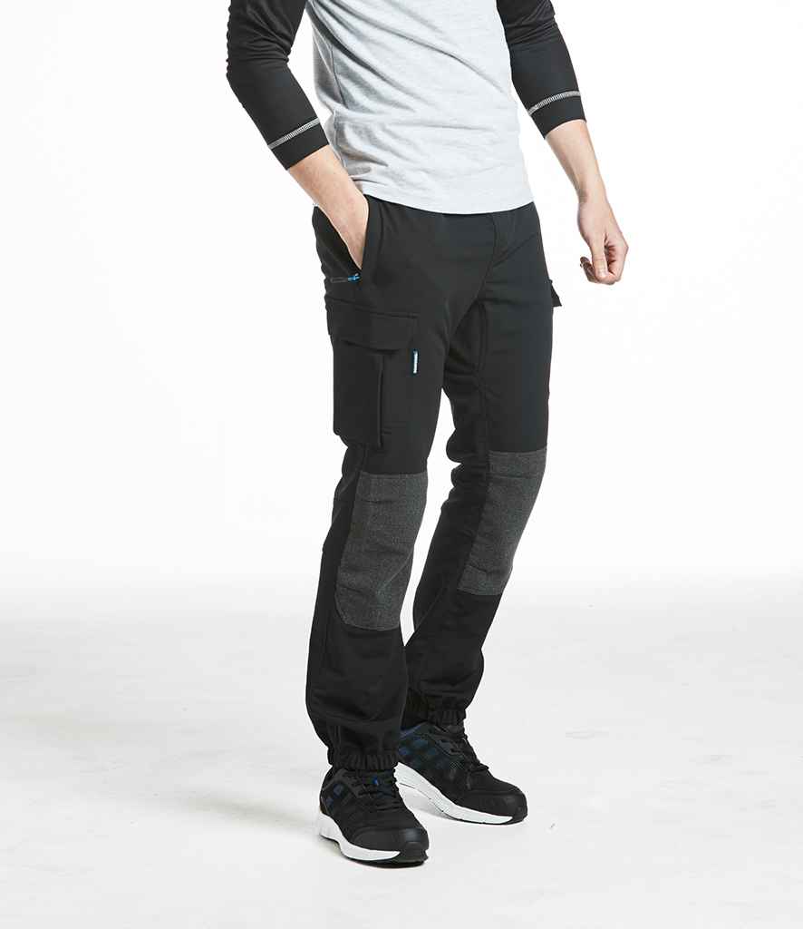 Portwest KX3 Flexi Trousers in Black by Portwest — Custom branded clothing by Print Press, featuring premium embroidery produced in our specialist print lab in the UK.