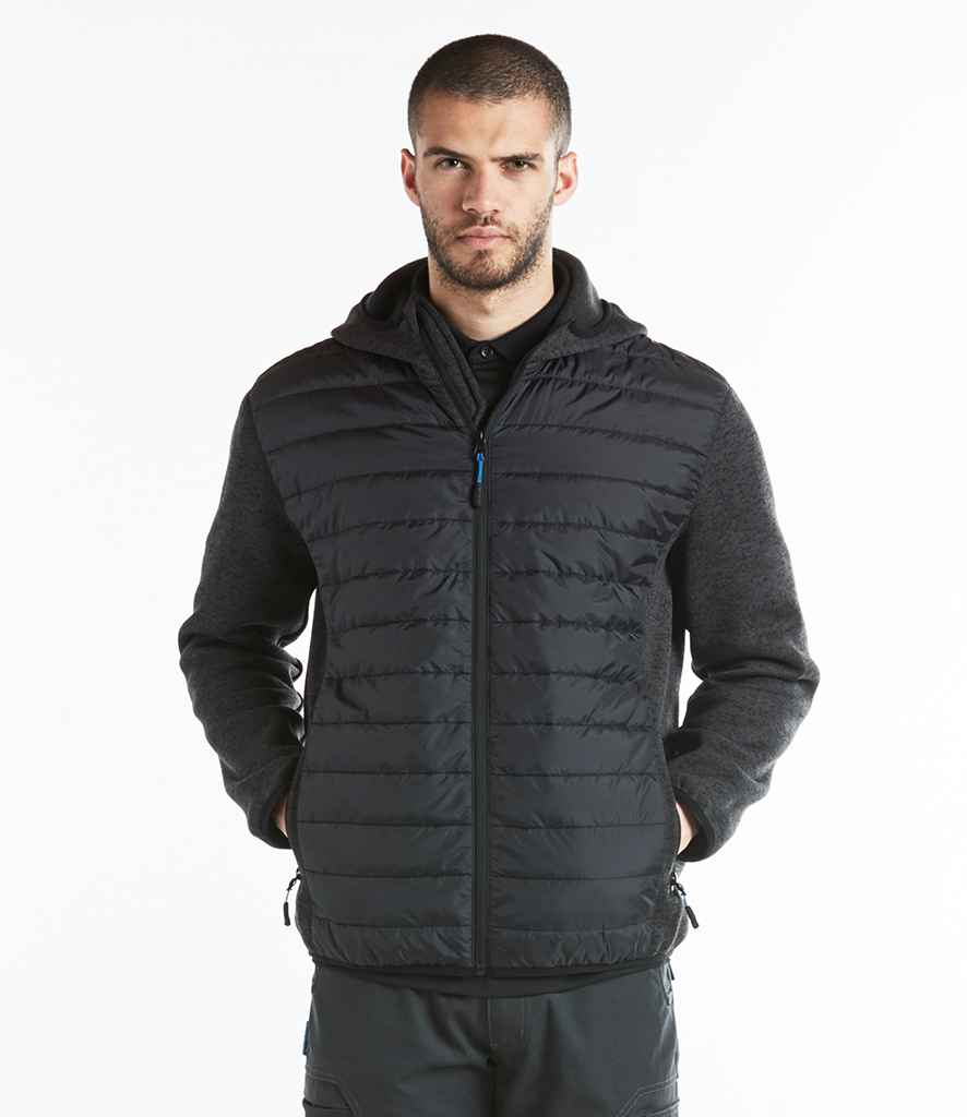 Portwest KX3 Baffle Padded Jacket in Grey Marl Black by Portwest — Custom branded clothing by Print Press, featuring premium embroidery produced in our specialist print lab in the UK.