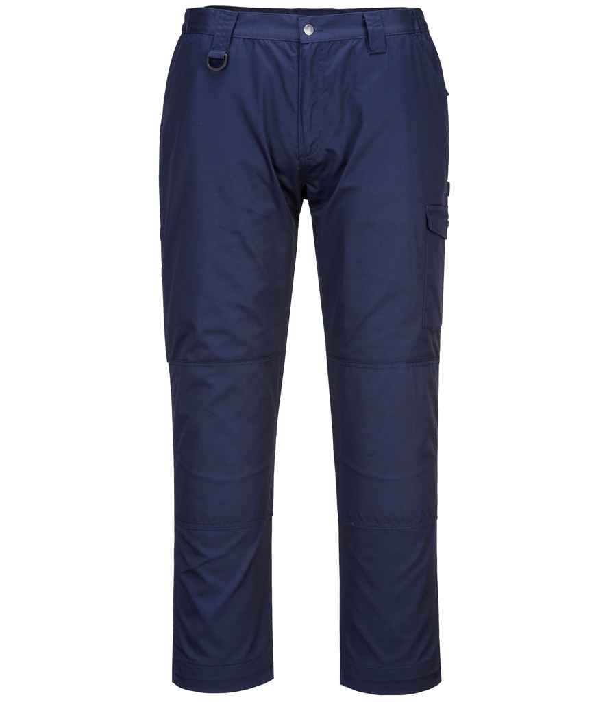 Portwest Super Work Trousers in 30 R Navy by Portwest — Custom branded clothing by Print Press, featuring premium embroidery produced in our specialist print lab in the UK.