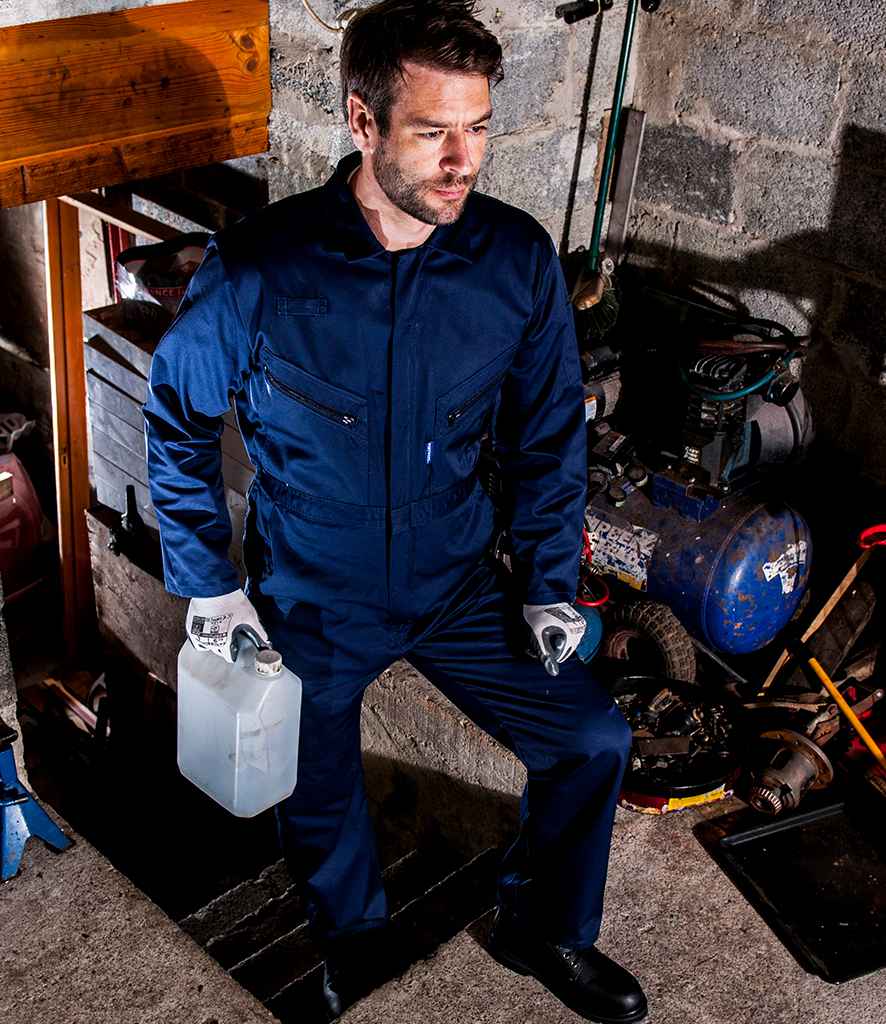 Portwest Liverpool Zip Coverall in Navy by Portwest — Custom branded clothing by Print Press, featuring premium embroidery produced in our specialist print lab in the UK.