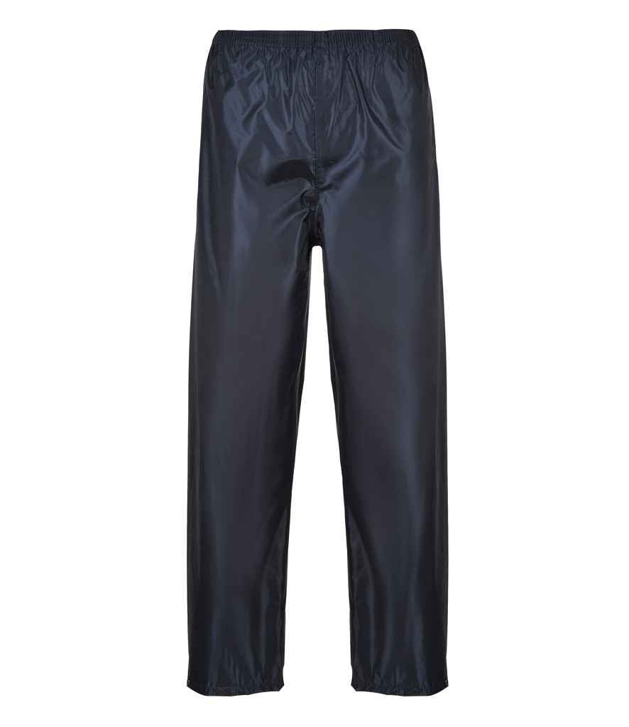 Portwest Classic Rain Trousers in Navy by Portwest — Custom branded clothing by Print Press, featuring premium embroidery produced in our specialist print lab in the UK.